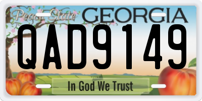 GA license plate QAD9149