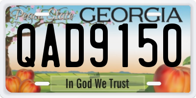 GA license plate QAD9150