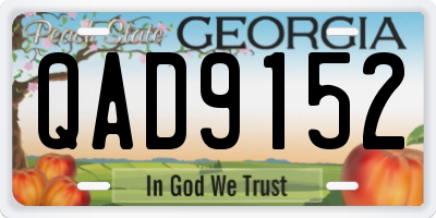 GA license plate QAD9152