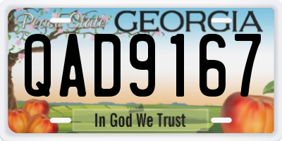 GA license plate QAD9167