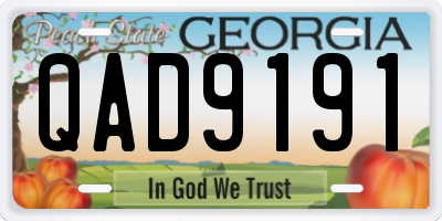 GA license plate QAD9191