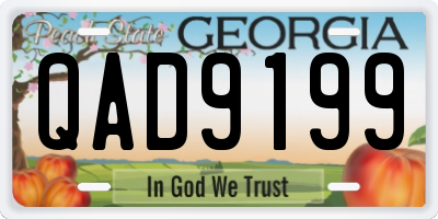 GA license plate QAD9199