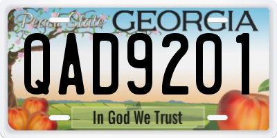GA license plate QAD9201