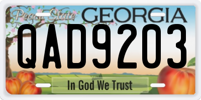 GA license plate QAD9203