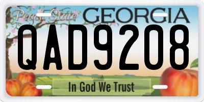 GA license plate QAD9208