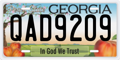 GA license plate QAD9209