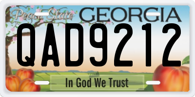 GA license plate QAD9212