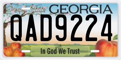 GA license plate QAD9224