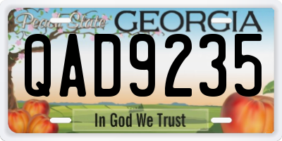 GA license plate QAD9235