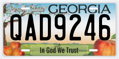 GA license plate QAD9246