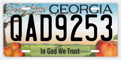 GA license plate QAD9253