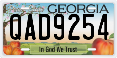 GA license plate QAD9254