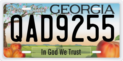 GA license plate QAD9255