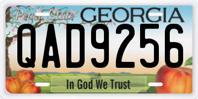 GA license plate QAD9256