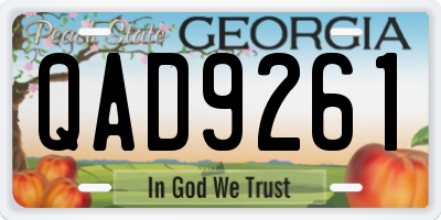 GA license plate QAD9261