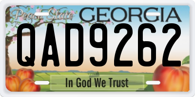 GA license plate QAD9262