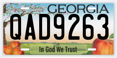 GA license plate QAD9263