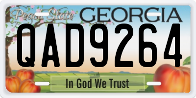 GA license plate QAD9264