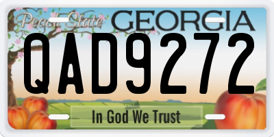 GA license plate QAD9272