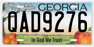 GA license plate QAD9276