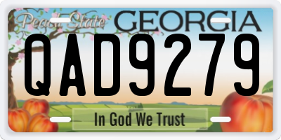 GA license plate QAD9279
