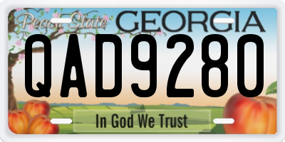 GA license plate QAD9280