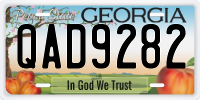 GA license plate QAD9282