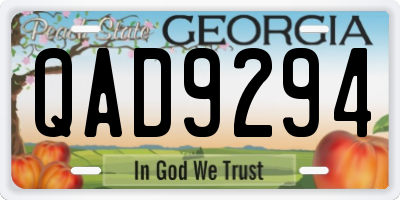 GA license plate QAD9294
