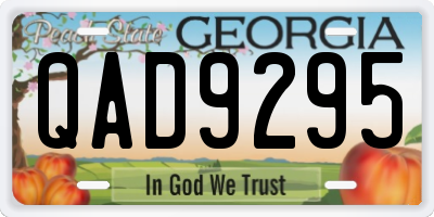 GA license plate QAD9295