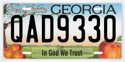 GA license plate QAD9330