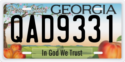 GA license plate QAD9331