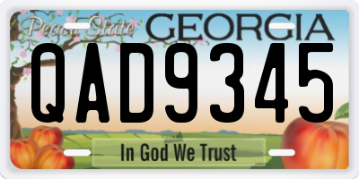 GA license plate QAD9345