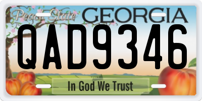 GA license plate QAD9346