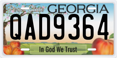GA license plate QAD9364