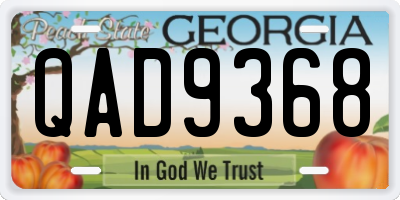 GA license plate QAD9368
