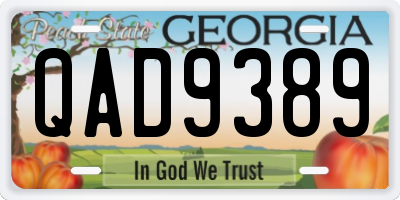GA license plate QAD9389