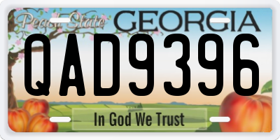 GA license plate QAD9396