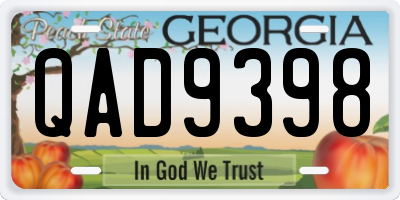 GA license plate QAD9398