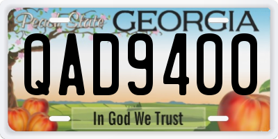 GA license plate QAD9400
