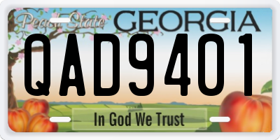 GA license plate QAD9401