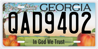 GA license plate QAD9402