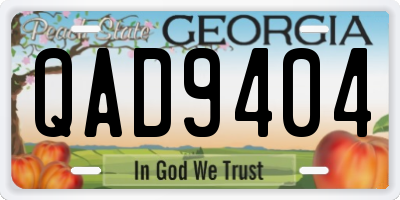GA license plate QAD9404
