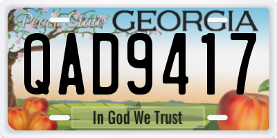 GA license plate QAD9417