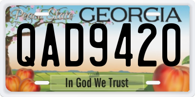 GA license plate QAD9420