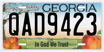 GA license plate QAD9423
