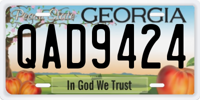 GA license plate QAD9424