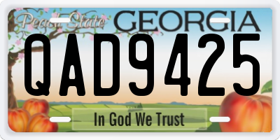 GA license plate QAD9425