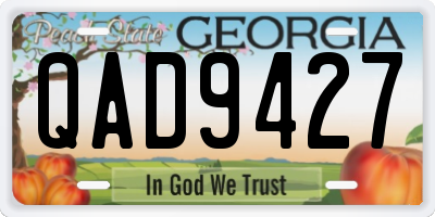 GA license plate QAD9427