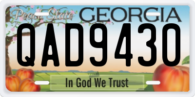 GA license plate QAD9430