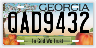GA license plate QAD9432